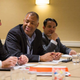David Boardman, president of the ASNE Foundation; new President Mizell Stewart III; new Vice President Alfredo Carbajal; and outgoing board member Charlotte Hall at a board meeting in September 2016 of the American Society of News Editors
American Society of News Editors